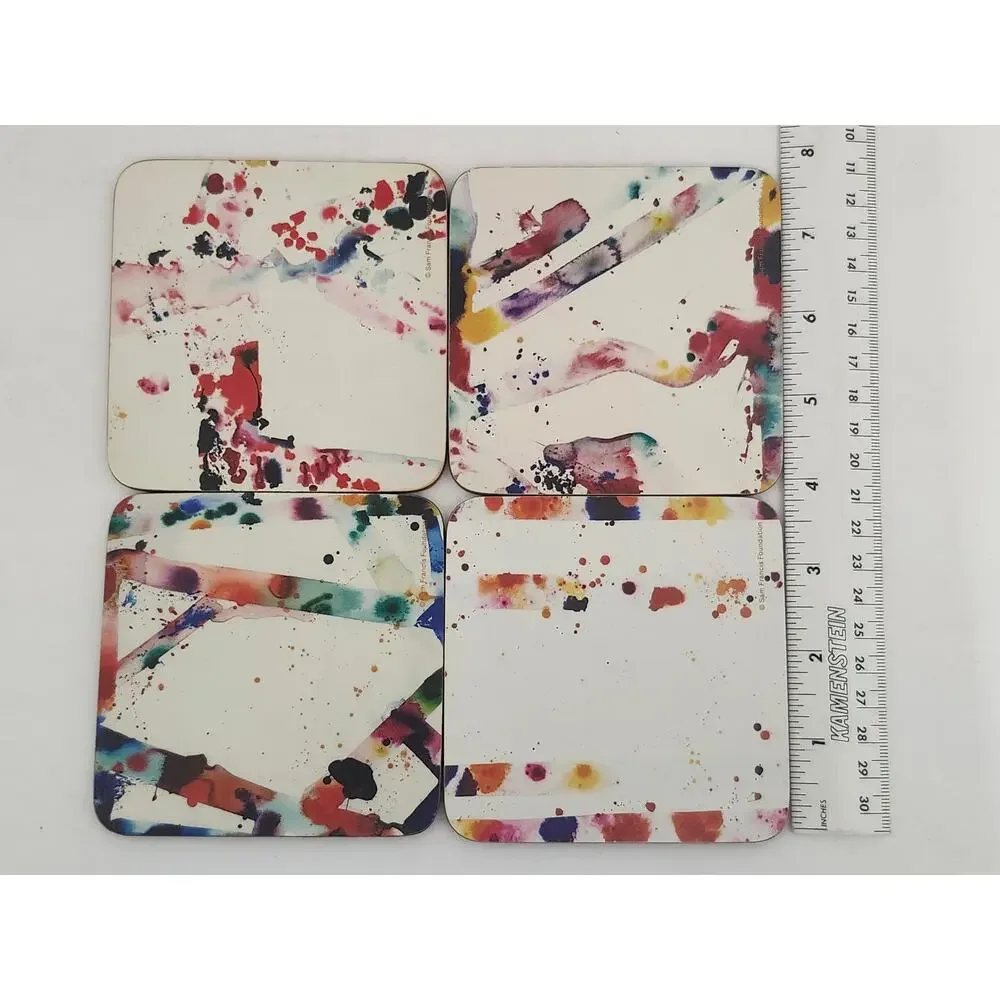 2015 Third Drawer Down Sam Francis Abstract Art Corkboard Coaster Set of 4 Boxed